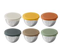 MiOYOOW Recipientes para aderezos de ensalada, 6 unidades, 70 ml, acero inoxidable 304, tazas para condimentos con tapas para almuerzo, picnic, viajes, almacenamiento de cocina