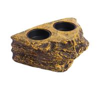 MiOYOOW Repisa magnética para reptiles, repisa de alimentación de geco de doble cuenco con 2 tazas de alimentación para ranas, tortugas, lagartos, reptiles y gecos