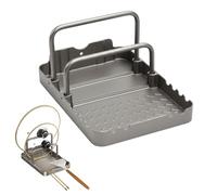 MiOYOOW Soporte de aluminio para tapa de olla, antideslizante, con reposacucharas, organizador de cocina ajustable para bandejas de horno, ollas, estufas y barbacoas