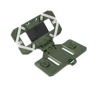 MiOYOOW - Soporte para teléfono móvil móvil con placa táctica plegable de 120 °, con bandas de silicona en 4 esquinas para teléfonos de 4,7 a 6,7 pulgadas para chaleco táctico