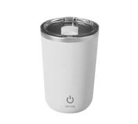 MiOYOOW Taza de café con agitación automática, IPX6, impermeable, 350 ml, magnética, eléctrica, con tapa, botella agitadora silenciosa para batidos de proteínas, gimnasio, hogar, viajes