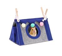 MiOYOOW Tienda para hámster, Hamaca Suave de Interior con Flecos y Enrejado de Madera, Refugio semicerrado fácil de Limpiar para hámsteres, cobayas, degús y Chinchillas