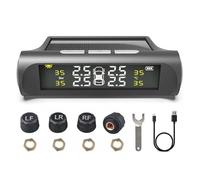 MiOYOOW TPMS Sistema de monitoreo de presión de neumáticos, impermeable, sin cables, bajo consumo, sistema de monitor solar de presión de neumáticos para vehículos y caravanas