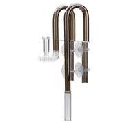MiOYOOW Tubo filtrado de acuario, PVC + ABS, tubo de lirio de entrada y salida en forma de U con 4 potentes ventosas para tanque plantado de acuario de 12/16 mm