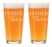 MIP Juego de 2 vasos de cerveza de 16 onzas para el padre de la novia y el padre del novio