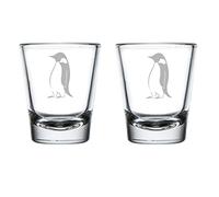 MIP Juego de 2 vasos de chupito de 1.7 onzas, diseño de pingüino emperador