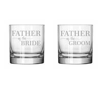 MIP Juego de 2 vasos de whisky de 325 ml, regalo antiguo para padre de la novia y padre del novio