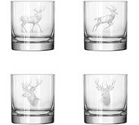 MIP Juego de 4 vasos de 325 ml para whisky, colección de ciervos