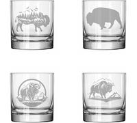 MIP Juego de 4 vasos de whisky de 325 ml, colección Buffalo Bison