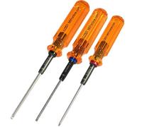MIP Juego de destornilladores hexagonales de extremo de bola RC 9606 - Kit de herramientas de 3 piezas (2.0 mm, 2.5 mm, 3.0 mm) para coches RC, helicópteros, drones, barcos - Llaves Allen hexagonales