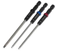 MIP Juego de extremos de bola métricos 9616 (2.0 mm, 2.5 mm, 3.0 mm) - Punta de velocidad 1/4 pulgadas hexagonal Allen Driver Bits y llaves para reparaciones de coches RC - Herramientas Gen 2 -