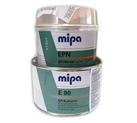 Mipa Set E 80 - Masilla de Relleno Epoxi Sellador de Juntas, 1 kg + Endurecedor de 0,5 kg