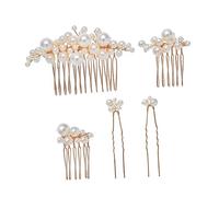 Mipcase 1 juego Peinetas de Novia con Perlas Conjunto Accesorios para Pelo Horquillas Elegantes para Bodas Especiales Diseño Adorno y