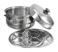Mipcase 1 pieza Olla Vaporera Doble Capa Inoxidable de Utensilios de Cocina Multiusos para Cocción Rápida y Almacenamiento Compacto