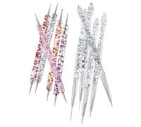 Mipcase 10 Piezas Herramientas Para Uñas De Doble Punta Bolígrafo De Flores Para Uñas Herramientas Para Puntear y Dibujar Salón