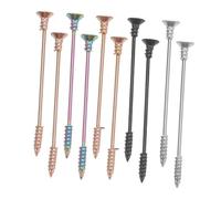 Mipcase 10 piezas Pendientes Tornillo Acero Inoxidable Hipoalergénicos para Mujeres Diseño Coreano Minimalista Conjuntos para Uso Diario y Ocasiones Especiales