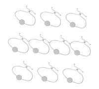 Mipcase 10 piezas Pulseras de Acero Inoxidable Ajustables Bandejas Redondas para Cabujones Kit para Fabricación de Pulseras DIY Accesorios para Bisel y Dijes Femeninos