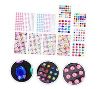 Mipcase 11 hojas Pegatinas Acrílicas Autoadhesivas con Gemas Brillantes para Decoración Facial y Manualidades DIY Colores y Variadas para Adultos