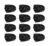 Mipcase 12 Pompones de Porristas Mango Ergonómico Negro 20 G Accesorios Deportivos para Animar Fútbol Americano Baile y Eventos Pompones de Mano Resistentes y Ligeros para Espíritu de