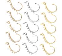 Mipcase 15 piezas Ganchos para Pendientes Enganches para Pendientes DIY Colores Dorado Plateado y Accesorios Ligeros para Fabricación de Joyería