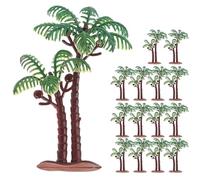 Mipcase 15 Piezas Mini Palmera Artificial Adorno de Árbol Cocotero de Plástico, Decoración de Jardín y Acuario, para Micro Paisaje DIY y Maceta