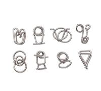 Mipcase 2 Juegos Puzzles de Alambre de Metal Rompecabezas de Inteligencia para Niñas de Anillos Desenlazables Estilo B C Juguete Educativo de Iq para Desarrollo Mental