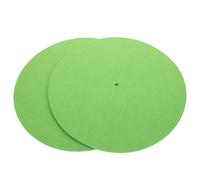 Mipcase 2 piezas Alfombrilla de Fieltro para Plato Giratorio Antideslizante y Duradera de Color Verde para Tocadiscos y Reproductores de Vinilo Mejora la Calidad de Audio y Protege Discos
