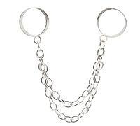 Mipcase 2 piezas Anillo Gótico de Doble Cadena Ajustable para Mujer de Anillos Vintage para Adolescentes Estéticos para