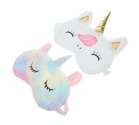Mipcase 2 piezas Antifaz para Dormir de Peluche Unicornio Suave y Cómoda para Mujeres Ocular para Viajes y Descanso