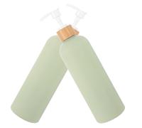 Mipcase 2 Piezas Botellas Dosificadoras para Champú y Loción con Bomba Presionable Envases Rellenable sin Fugas para Gel Ducha Jabón de Manos y Baño Cocina u Oficina Color Verde Aguacate