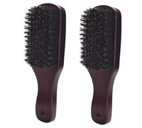 Mipcase 2 Piezas Cepillo de Cerdas de Jabalí para Barba Mango de Madera Unidades Herramienta de Peinado para Hombre Cepillo de Viaje para Cuidado Facial y Ropa para Bigote y Cuello
