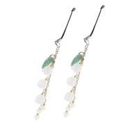 Mipcase 2 Piezas Colgante de Jade de Lirio Valles Bonito Colgante de Flores para Celular Bolsos y Llaveros Decorativas de Amuleto para Teléfono