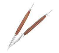 Mipcase 2 Piezas Embossing Tool para Uñas Doble Punta con Cabezal de Silicona y Mango de Lápiz de Tallado para Esmalte Gel y Diseño Detallado para Salón y Profesional o Principiantes