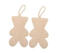 Mipcase 2 piezas Esponjas de Baño de Lufa Natural con Forma de Oso Exfoliantes Suaves para Cuerpo Esponjas Corporales Exfoliadoras para Bebés Hombres y Mujeres Limpieza Profunda y Suavidad