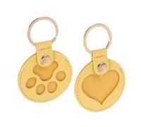 Mipcase 2 Piezas Llavero Conmemorativo para Pelo de Mascota Diseño PU Duradero Colgante Seguro y Resistente Recuerdo para Amantes de Gatos y Perros Regalo para Duelo de Mascotas
