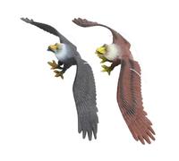 Mipcase 2 Piezas Modelo de Águila Realista Miniatura Figura Decorativa para Hogar y Oficina de Negro y Marrón Escultura Detallada y Equilibrada para Decoración y Juguetes Educativos