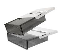 Mipcase 2 piezas Organizador Cajón Oculto bajo Escritorio Adhesivo Almacenamiento Grande para Oficina y Estante Práctico para Papelería y Objetos Negro