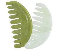 Mipcase 2 piezas Peine Masajeador de Jade para Cabelludo Antiestático Herramienta Gua Sha para Masaje de Cabeza y Cuerpo Suaviza y Desenreda todo Tipo de Cabello