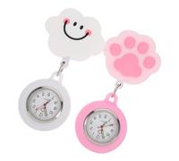 Mipcase 2 Piezas Relojes de Enfermera de Silicona Retráctiles Unidades Diseño Delicado Clip Colgante Ligero para Auxiliar de Enfermería y Médicos