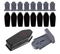 Mipcase 20 Piezas de Lápidas de Resina Miniatura Negras para Decoración de Halloween, Accesorios para Tumbas Cruces de Colores Aleatorios, Adecuado para Fiestas y Casas Color Aleatorio