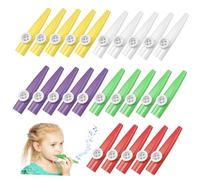 Mipcase 20 piezas Kazoos de Plástico para Adultos Instrumentos Musicales Pequeños y Portátiles para Fiestas Escuelas y Práctica Creativa