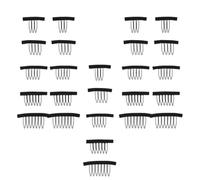 Mipcase 25piezas Clips de Acero para Peluca con Dientes Metálicos Peines de Dientes para Sujetar Redes y Gorros Accesorios para Fijar Postizos con Estructura Reforzada Color Negro