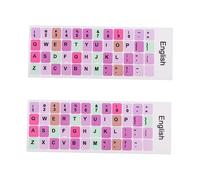 Mipcase 2hojas Pegatinas Teclado Portátil Calcomanías para Teclado Inglés Letras Negras Decorativas