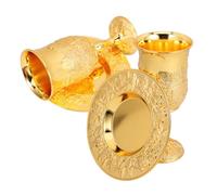 Mipcase 2juegos Copa De Vino Judaica Relieve Vintage para Celebraciones Religiosas De Shabat y Havdalah De Copas De Vino con Bandeja