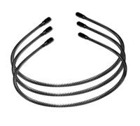 Mipcase 3 Diademas Antideslizantes en Espiral Negras, Invisibles y Deportivas, para Hombre y Mujer, Diseño Ondulado y Material de Alambre de Hierro