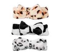 Mipcase 3 Diademas Elásticas Que Mantiene el Cabello Fuera Frente Lazo de Coral Fleece Diseño Exquisito Suaves y Cómodas para Maquillaje y Yoga para Niñas y Adultos