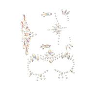 Mipcase 3 Hojas Pegatinas Brillantes Para Cara Gemas Verdes Tatuajes Que Brillan En La Oscuridad Para Fiesta De Halloween Adhesivas De Joyas Faciales