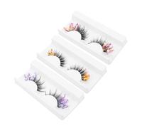 Mipcase 3 pares Pestañas Postizas Decorativas Brillantes Fluorescentes para Maquillaje DIY con Purpurina de Colores Ligeras y Flexibles para Ojos Grandes y Brillantes