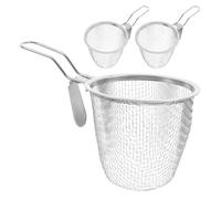 Mipcase 3 piezas Coladores Pequeños de Acero Inoxidable con Malla Fina para Filtrar Fideos Espumadera para Sopa y Cesta para Freír Fácil de Limpiar para Uso Cocina y Olla Caliente