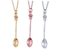 Mipcase 3 piezas Collar de Encanto con Colgante de Cuchara de Joyería Ligera para Mujer Regalo Elegante para Ocasiones Especiales